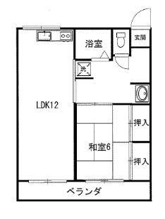 藤ハイツ(1LDK/2階)の間取り写真