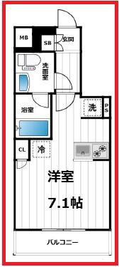 アゼスト金町(ワンルーム/2階)の間取り写真