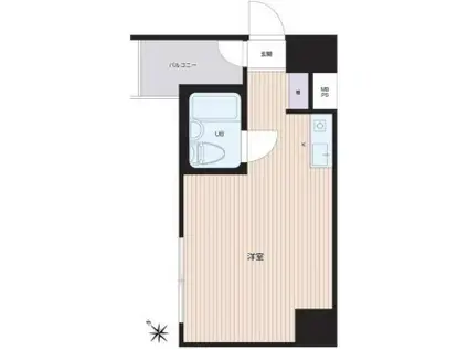 蔵前ハイム(ワンルーム/3階)の間取り写真