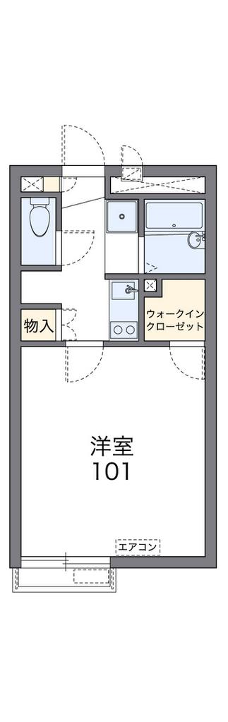 レオネクストフラッツリリー(1K/1階)の間取り写真
