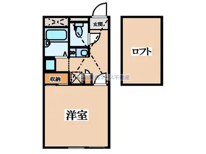 レオパレス赤井(1K/1階)の間取り写真