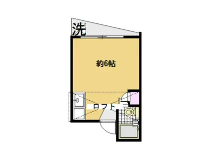 マスダハイツ(ワンルーム/2階)の間取り写真