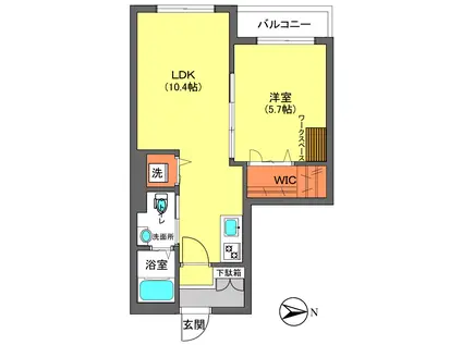 アルボリート(1LDK/3階)の間取り写真