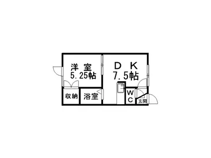 ルミエール(1DK/2階)の間取り写真