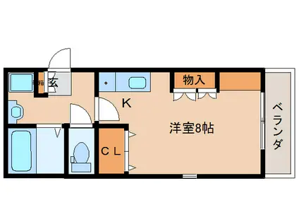 プレジール(1K/1階)の間取り写真