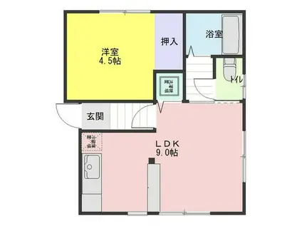 大戸アパート(1LDK/1階)の間取り写真