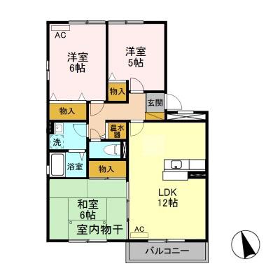グランメールカナ 205(3LDK/2階)の間取り写真