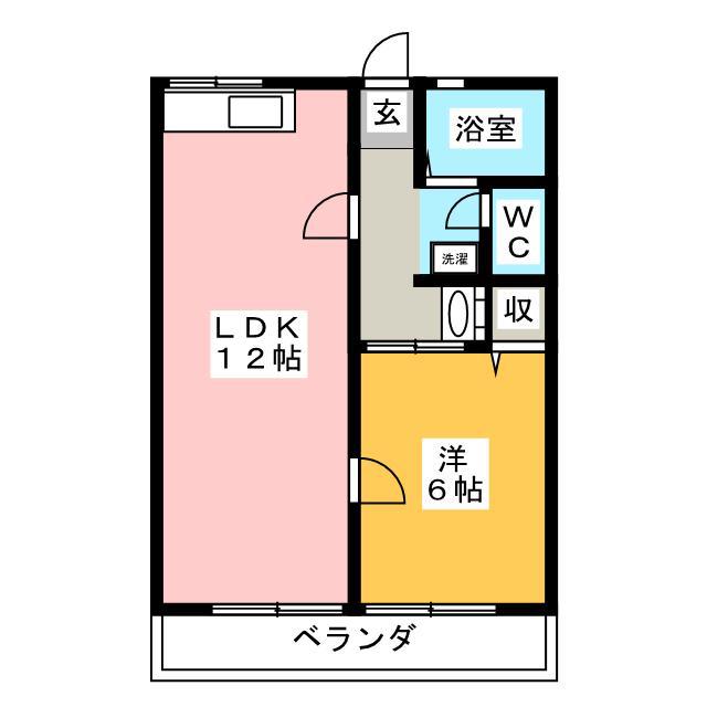 長沢II(1LDK/1階)の間取り写真