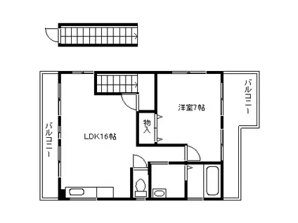 山沢ビル(1LDK/3階)の間取り写真