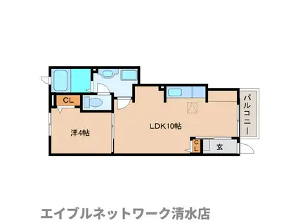 クリスタル・セレニティ(1LDK/1階)の間取り写真