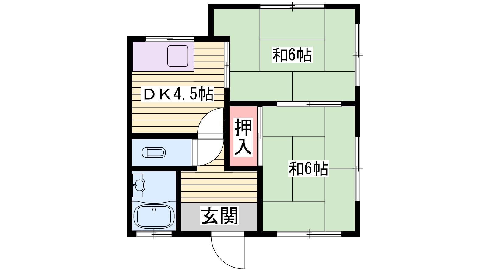 ハイツ小林(2DK/2階)の間取り写真