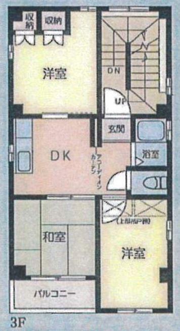 ウィンビル(3DK/3階)の間取り写真