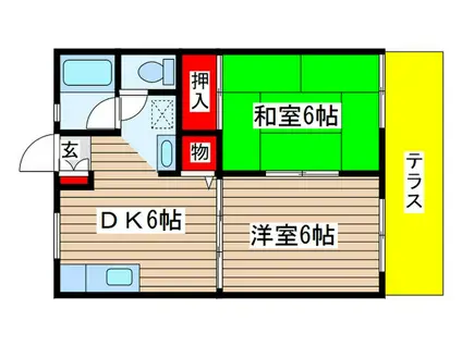 サンライフ松原(2DK/1階)の間取り写真