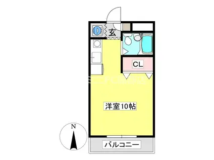 ロランジュB(ワンルーム/1階)の間取り写真