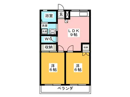第1ふじたけマンション(2LDK/3階)の間取り写真
