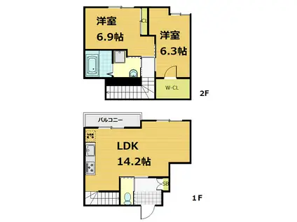 RIVERMOATSHIJO(2LDK/4階)の間取り写真