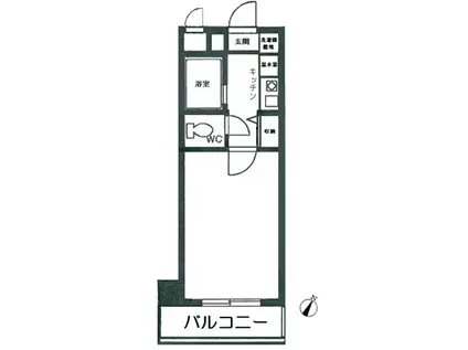パンルネックスクリスタル箱崎(1K/6階)の間取り写真