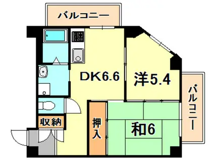 コーポ井上(2DK/3階)の間取り写真