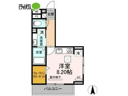 D-ROOM井田(ワンルーム/1階)の間取り写真