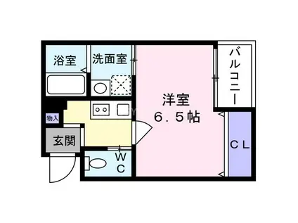 1ER つばきⅡ(1K/3階)の間取り写真