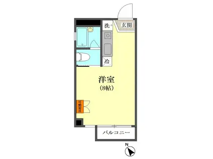 3Dアパートメント(ワンルーム/3階)の間取り写真