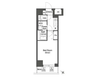 エスタート三ノ輪(1K/5階)の間取り写真
