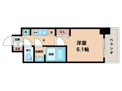 メインステージ天王寺サイドシティ(1K/4階)の間取り写真