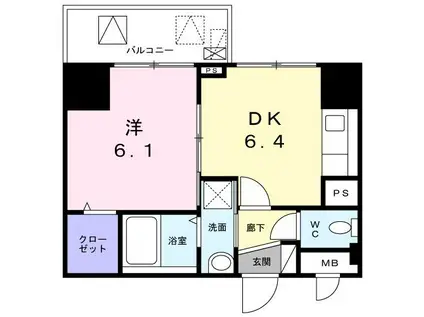スアヴィス横須賀中央(1DK/3階)の間取り写真