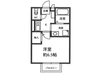 セジュールZIROZA A棟(1K/2階)の間取り写真