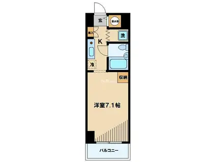 コスモフォーラム三鷹(1K/7階)の間取り写真