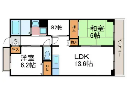 MNS千本(2SLDK/1階)の間取り写真