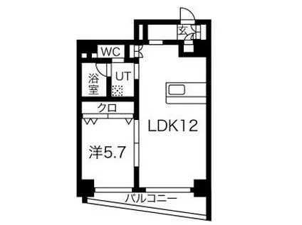 タウンコート三幸(1LDK/2階)の間取り写真