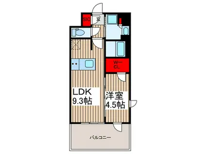 グランカーサ三ノ輪V(1LDK/8階)の間取り写真