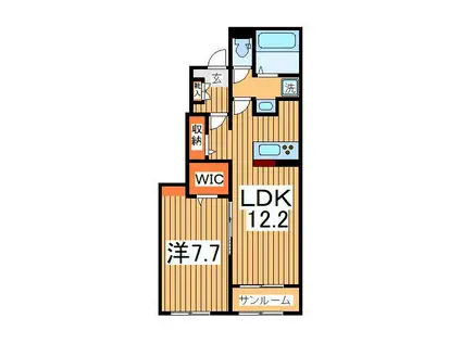 コンフォートA(1LDK/1階)の間取り写真