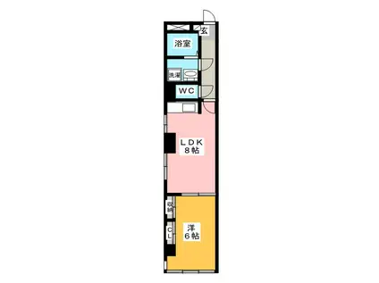 西横浜新電ビル(1LDK/2階)の間取り写真