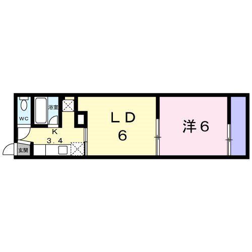 パステルグリーン(1LDK/2階)の間取り写真