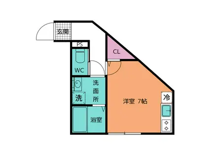 レジデンス新松戸(ワンルーム/2階)の間取り写真
