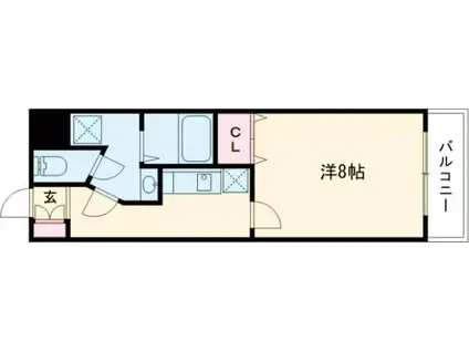 リヴィエール仙台西(1K/3階)の間取り写真