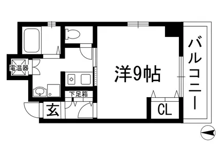 アスティオン城南(1K/4階)の間取り写真