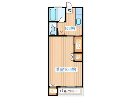 出花レジデンス郷家A棟(1K/2階)の間取り写真