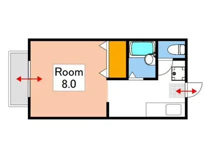 メゾン学南(1K/1階)の間取り写真