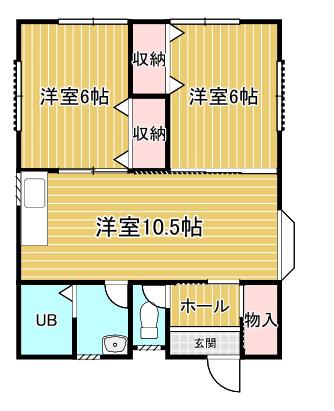 ライフコア折尾(2LDK/1階)の間取り写真