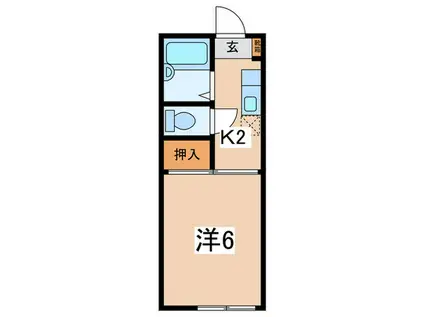 メゾン園(1K/1階)の間取り写真