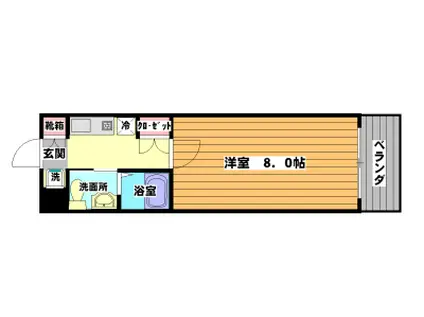 エンリィ学生マンション(1K/1階)の間取り写真