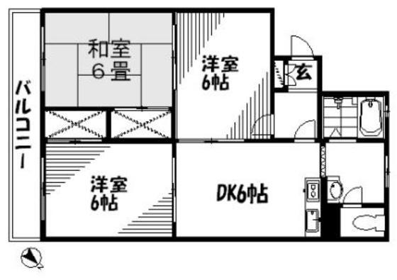 第2日吉ビル(3DK/3階)の間取り写真