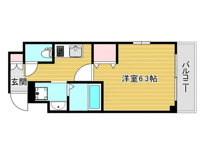 レジュールアッシュアーバンベイ(1K/5階)の間取り写真