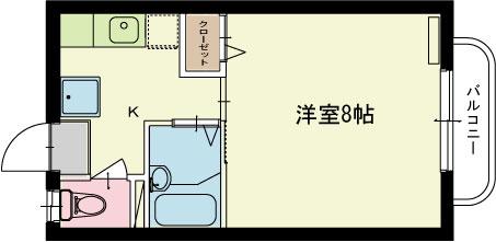 エルグランド(1K/1階)の間取り写真