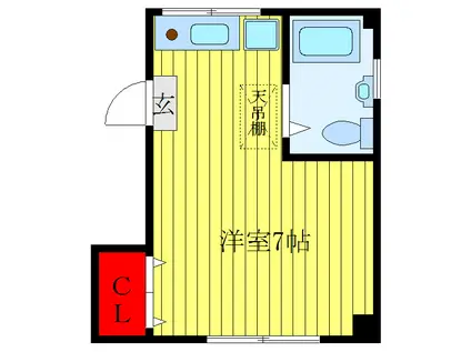 Fビル(ワンルーム/2階)の間取り写真