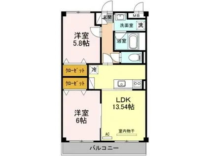 桜コート(2LDK/3階)の間取り写真