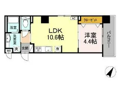 MS PORT(1LDK/5階)の間取り写真